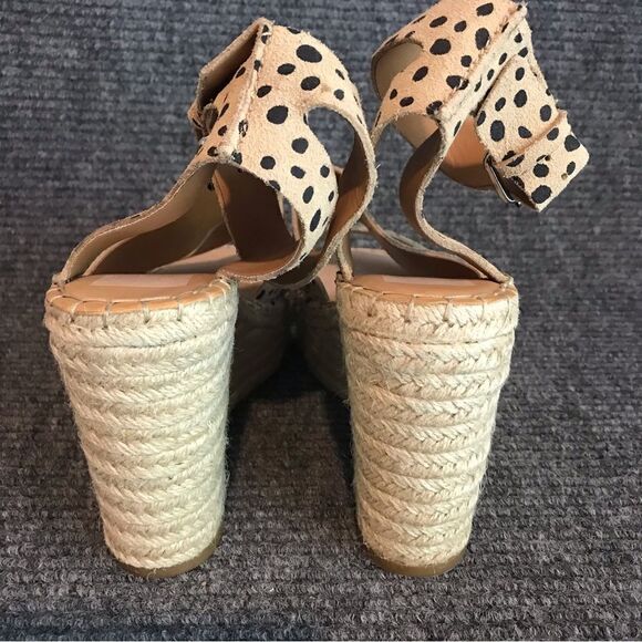 Dolce Vita Sandals Woman’s Size 9M Beige Suede Polka Dot Ankle Strap Espadrille - Picture 6 of 10